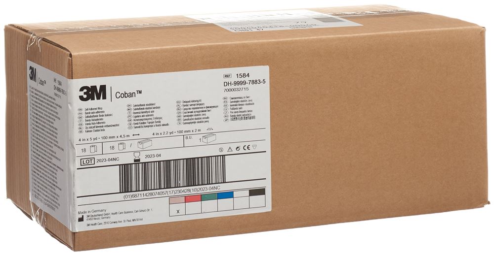 3M Coban Elastische Binde selbsthaftend 10.1cmx4.57m hautfarben 18 Stk