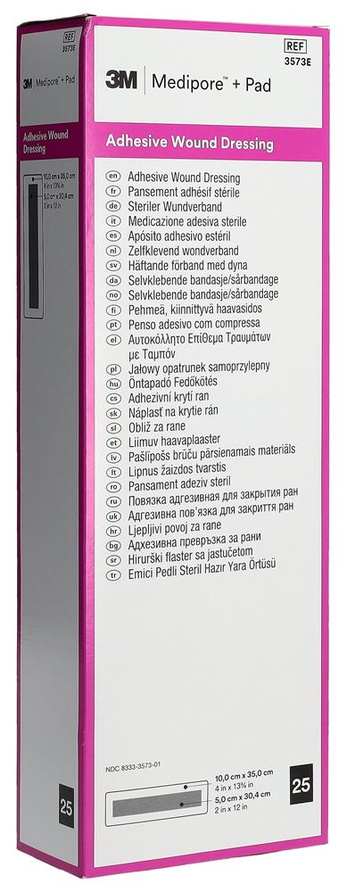 3M Medipore+Pad 10x35cm Wundkissen 5x30cm 25 Stk