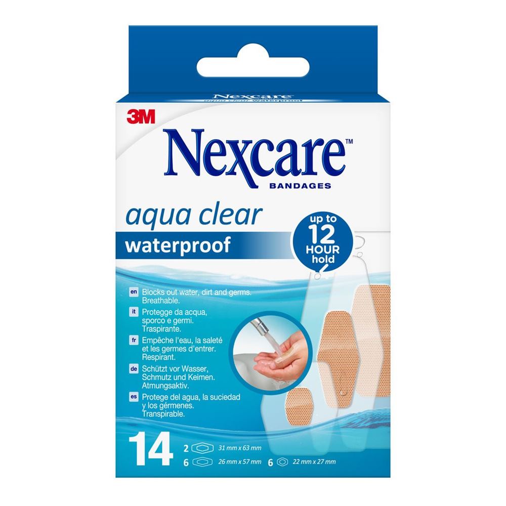3M Nexcare Aqua Clear waterproof 3 Grössen assortiert 14 Stk