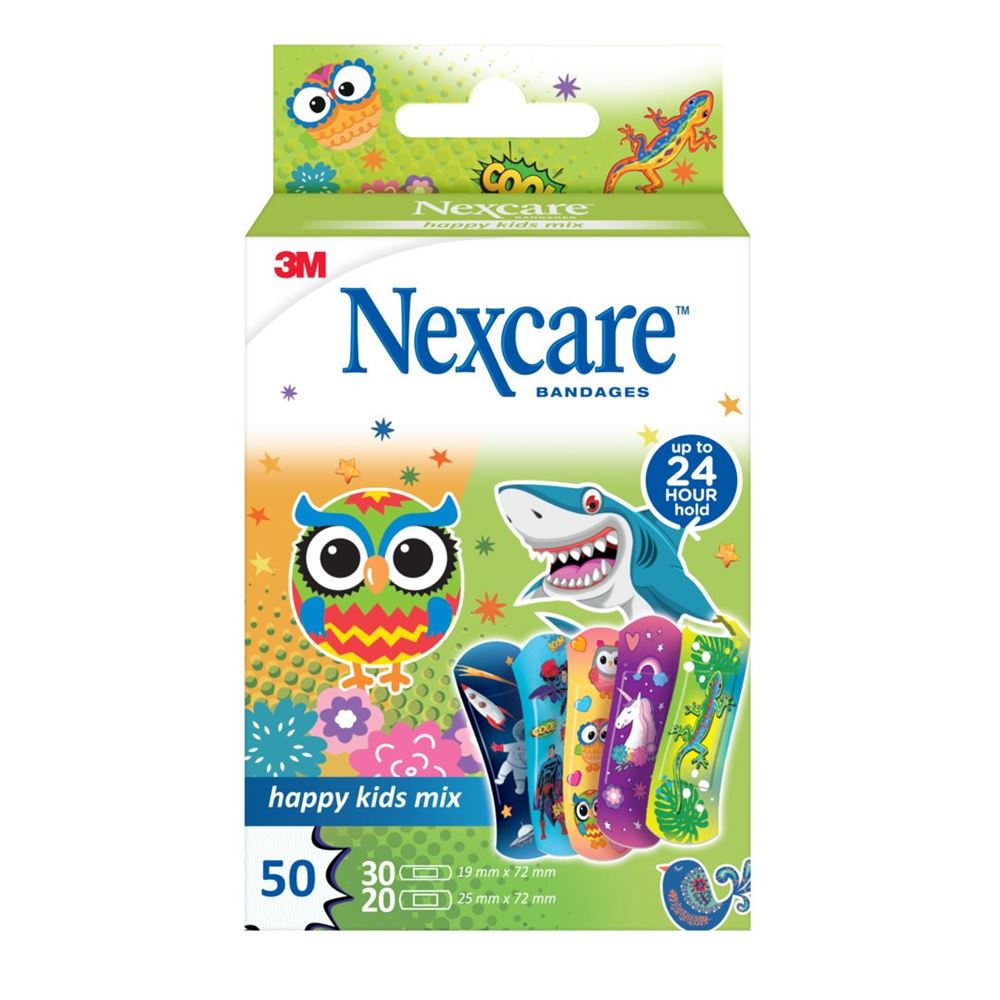3M Nexcare Happy Kids Mix 2 Grössen gemischt 50 Stk
