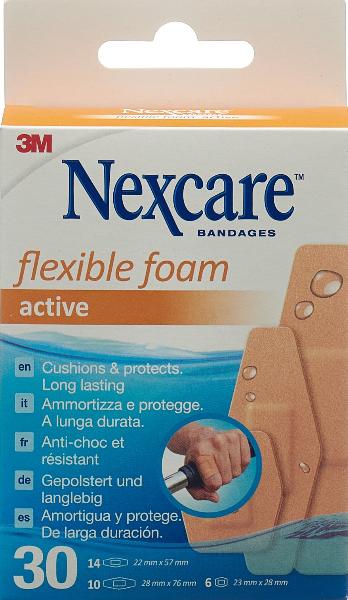 3M Nexcare Pflaster Flexible Foam Active 3 Grössen assortiert 30 Stk