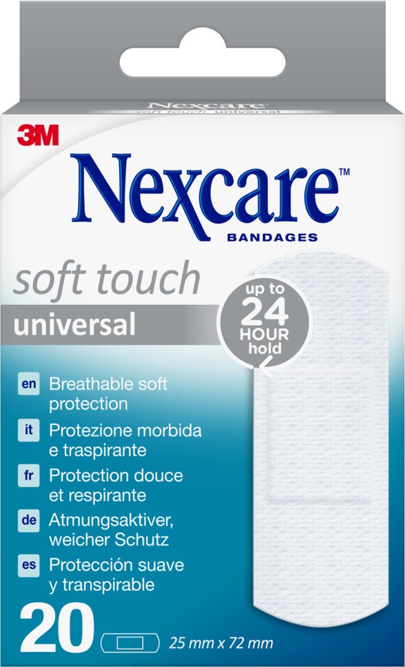 3M Nexcare Soft Touch universal Pflaster 25x72mm 20 Stk