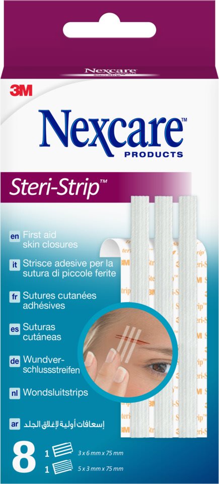 3M Nexcare Steri Strip Wundverschlusstreifen Pack weiss 2 Grössen gemischt 8 Stk