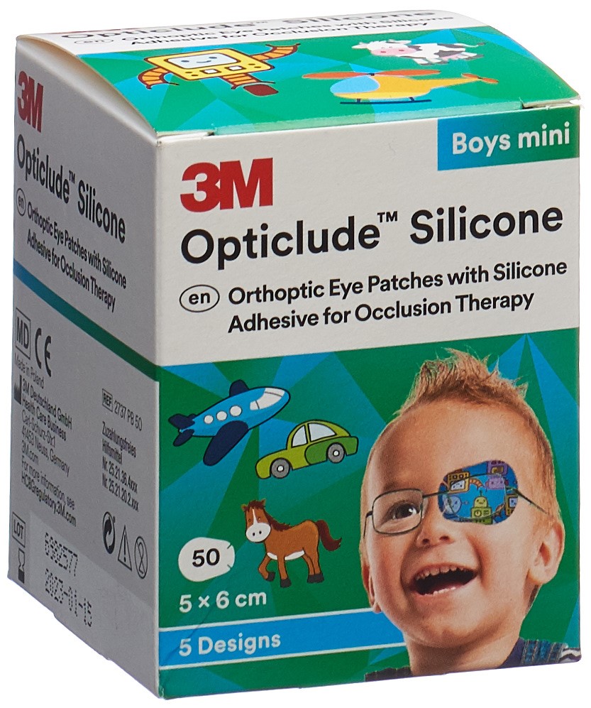 3M Opticlude Silicone Augenverband 5x6cm Mini Boys 50 Stk