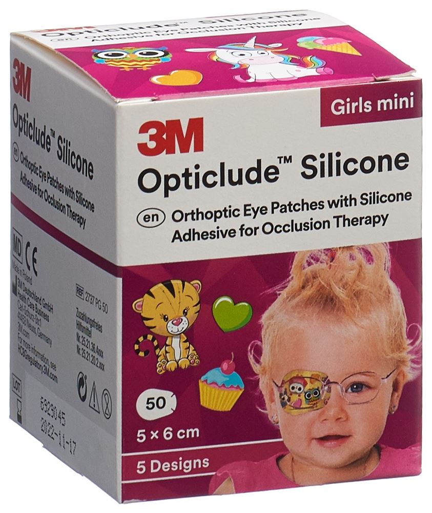 3M Opticlude Silicone Augenverband 5x6cm Mini Girls 50 Stk