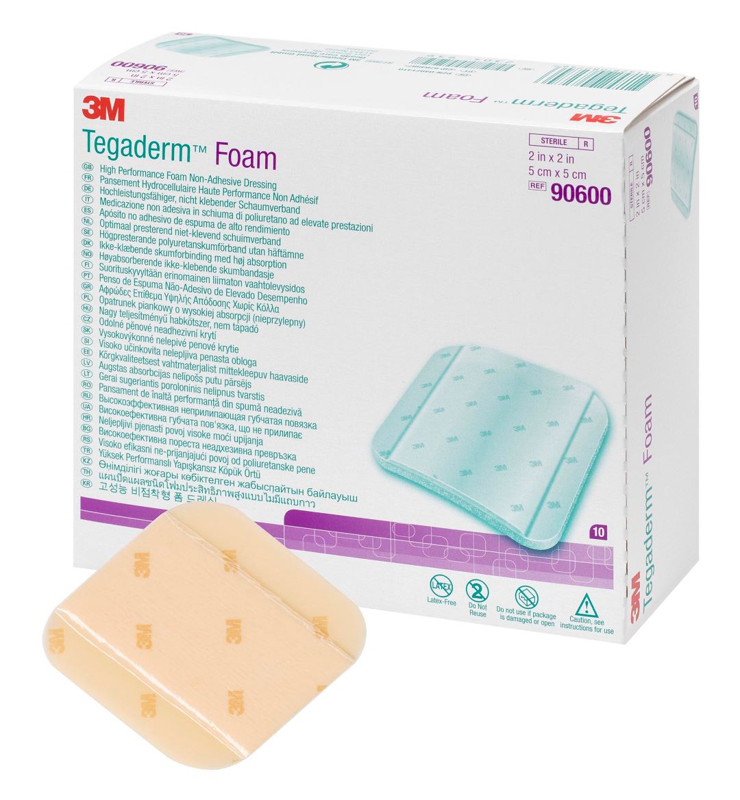 3M Tegaderm High Performance Foam Schaumkompresse 5.1×5.1cm non adhäsiv 10 Stk