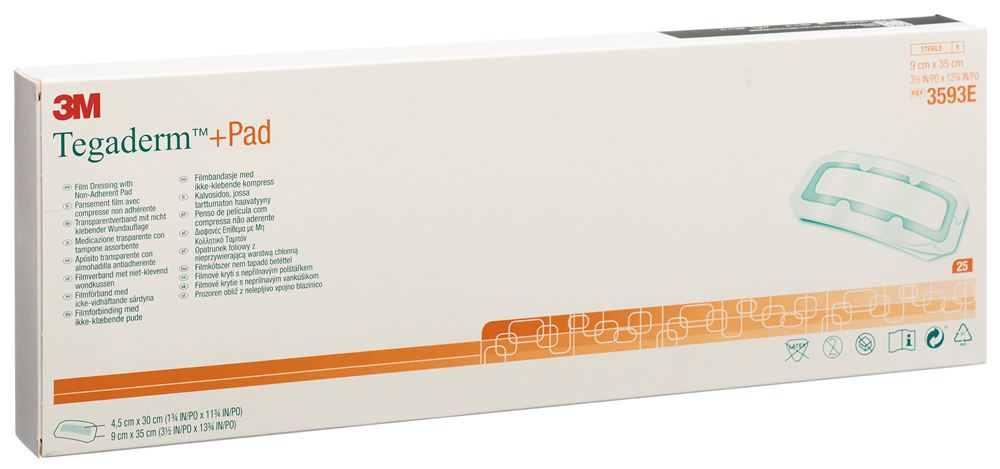 3M Tegaderm+Pad 9x35cm Wundkissen 4.5x30cm 25 Stk