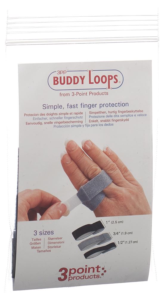 3pp Buddy Loops 1" 2.50cm breit schwarz 5 Stk