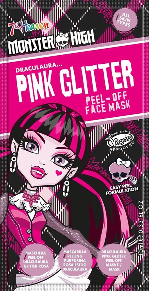 7th Heaven Peel-Off Mask Monster High Draculaura Glitter Pink 10 ml