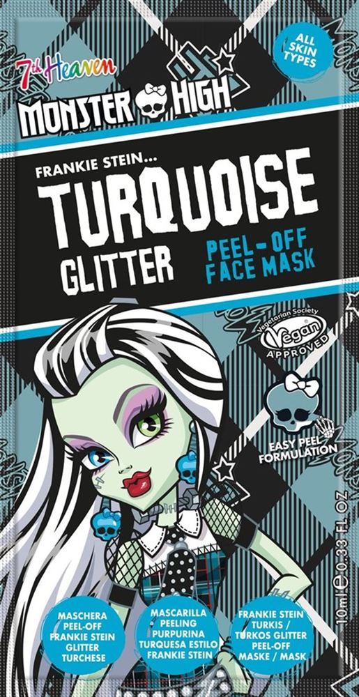 7th Heaven Peel-Off Mask Monster High Frankie Stein Glitter Turquoise 10 ml