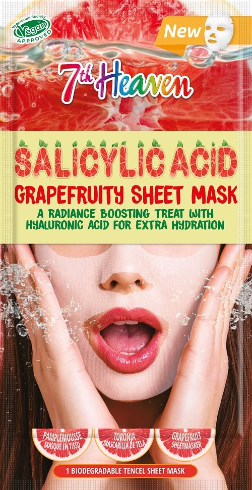 7th Heaven Sheet Mask Beautylicious Salicylic Acid Grapefruity 18 g