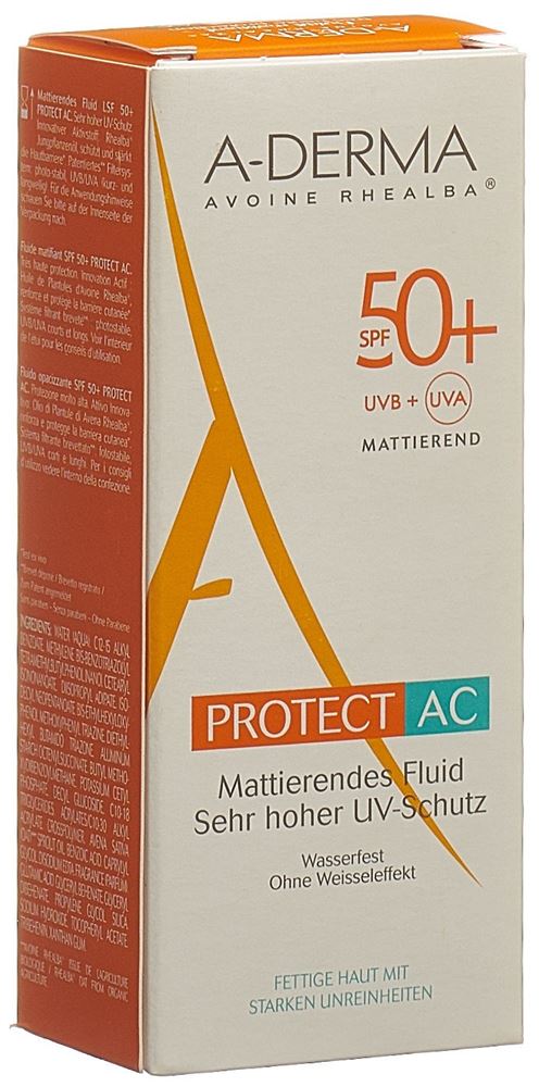 A-Derma Protect-Ac mattierendes Fluid Spf50+ 40 ml