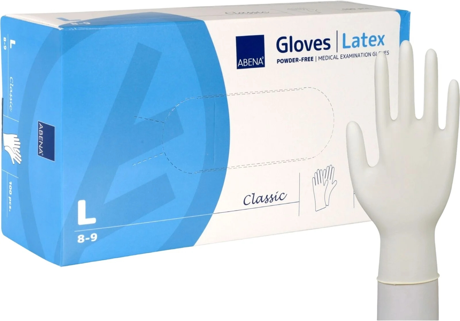 Abena Latexhandschuhe Classic L Box 100 Stk