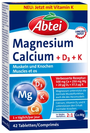 Abtei Magnesium+Calcium+D3+K Tabl Blist 42 Stk
