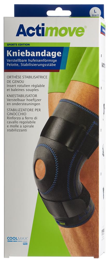Actimove Sport Kniebandage L Pelotte Stabilisierungsstäbe