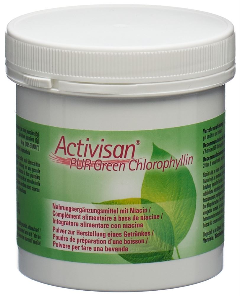 Activisan Pur Green Chlorophyllin Pulver Nahrungsergänzung Mit Niacin Ds 90 G