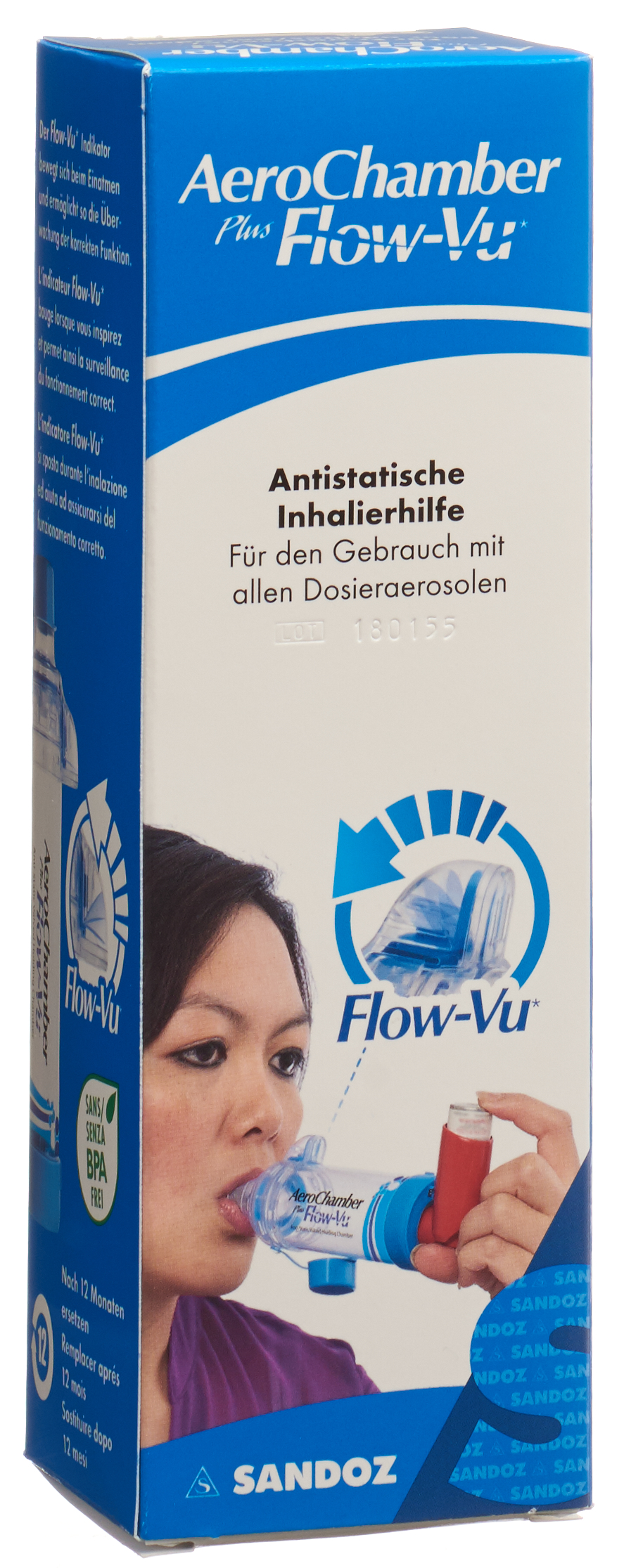 AeroChamber Plus Flow-Vu ohne Maske blau