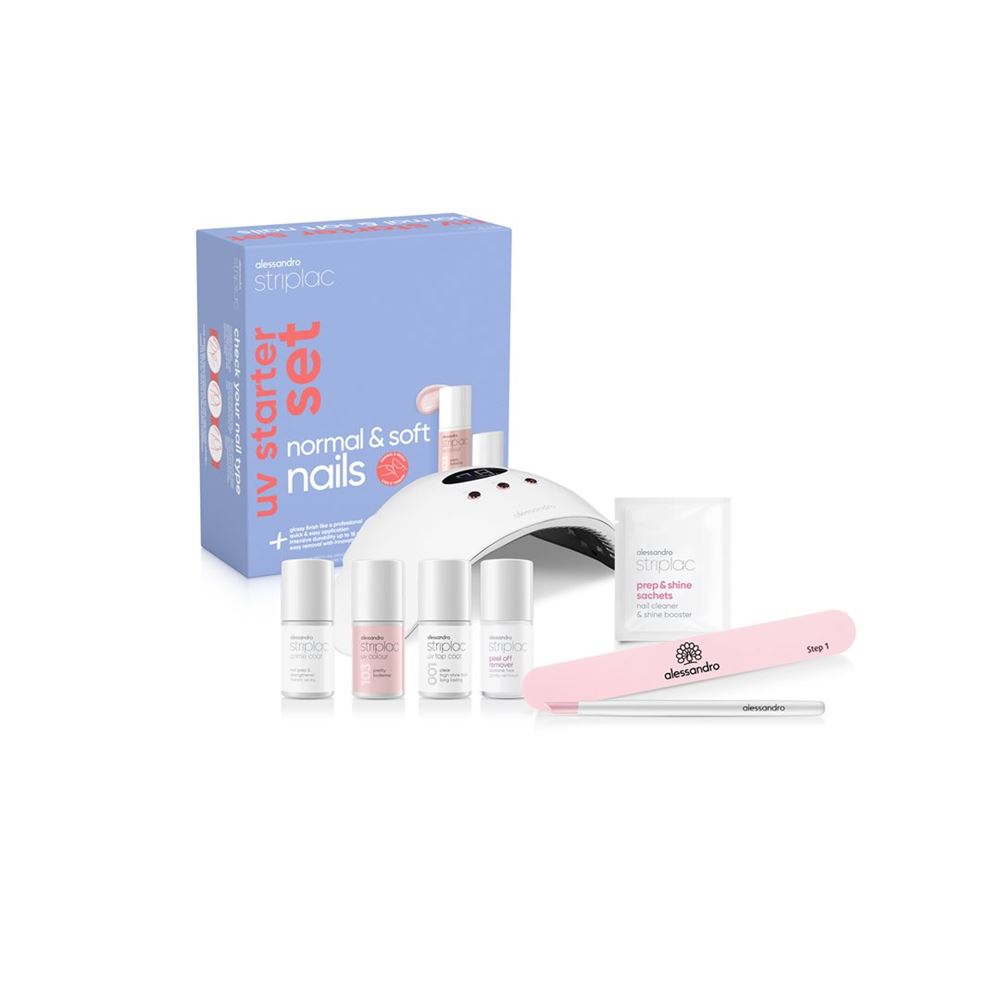 Alessandro International Striplac UV Starter Set Normal & Soft Nails 1 Colour