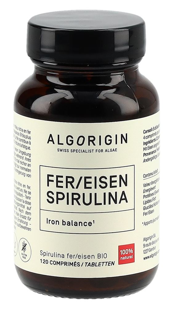 Algorigin Eisen Spirulina Tabl Bio Glasfl 120 Stk