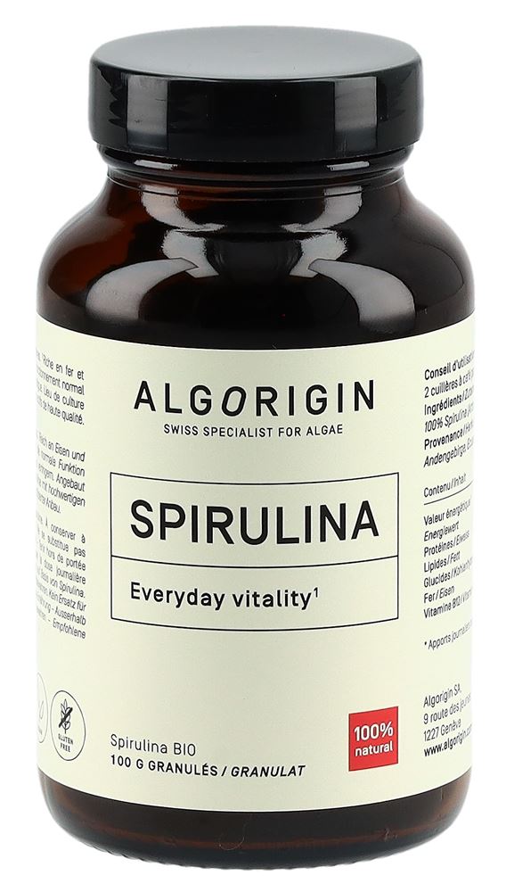 Algorigin Spirulina Gran Bio Glasfl 100 g