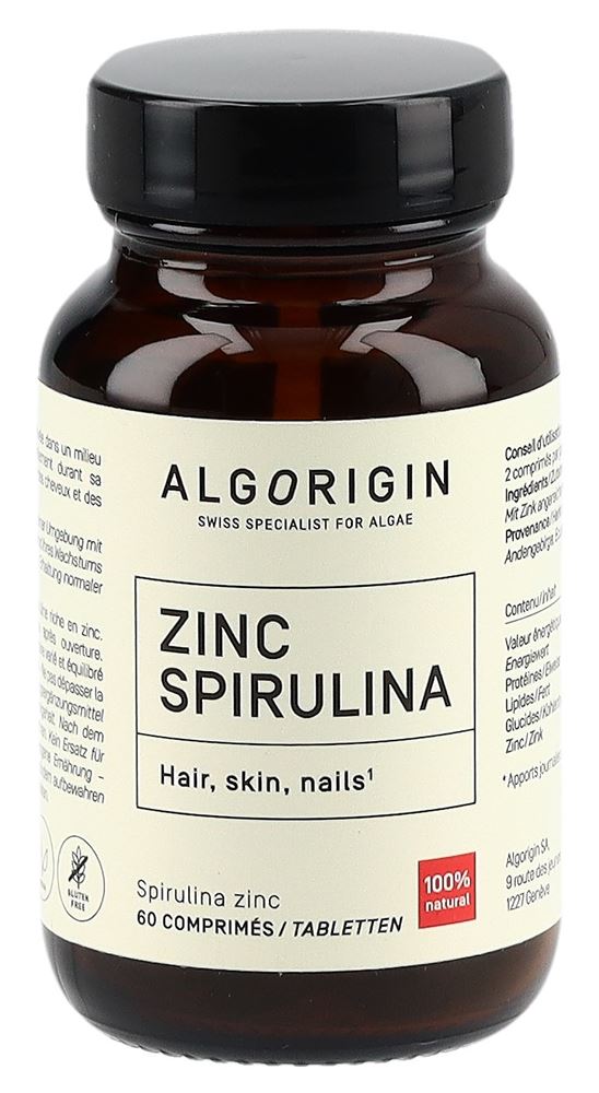 Algorigin Spirulina Zink Tabl Glasfl 60 Stk