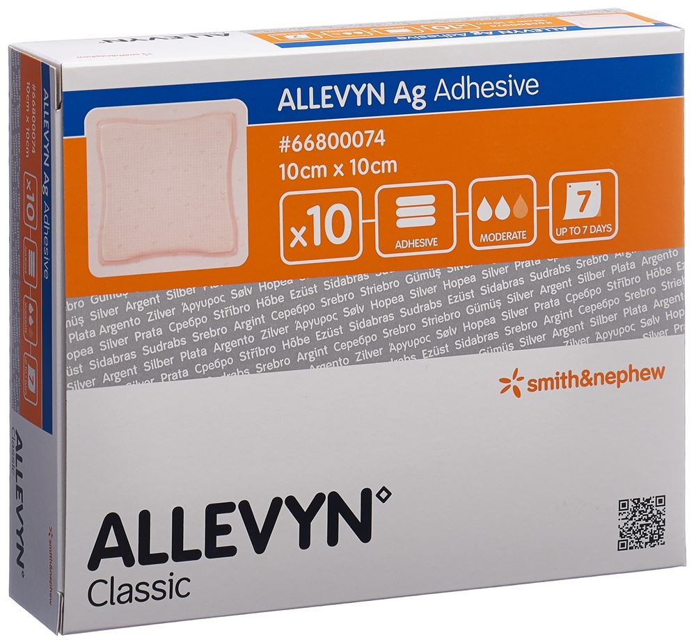 Allevyn Ag Adhesive Wundkompresse 10x10cm 10 Stk
