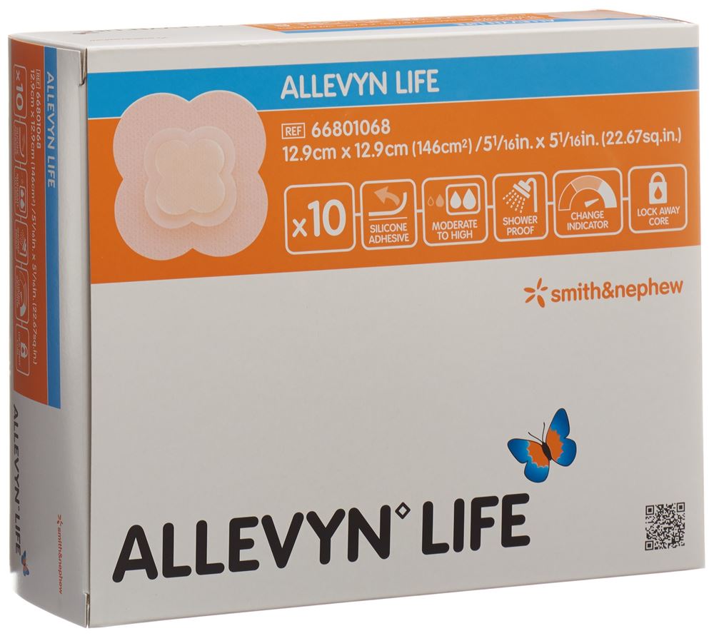 Allevyn Life Silikon-Schaumverband 12.9x12.9cm 10 Stk