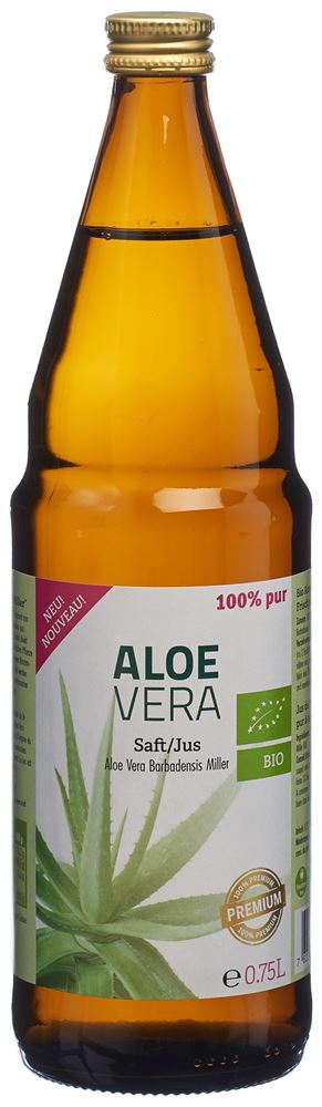 Aloe Vera Saft Bio 100 % pur Premium Glasfl 0.75 lt