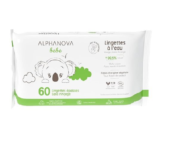 Alphanova BB Pflegetücher mit Wasser ohne Parfum 60 Stk