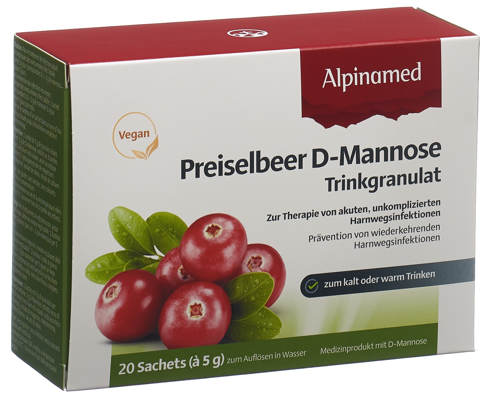 Alpinamed Preiselbeer D-Mannose Trinkgranulat 20 Btl 5 g