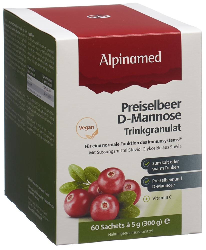 Alpinamed Preiselbeer D-Mannose Trinkgranulat 60 Btl 5 g