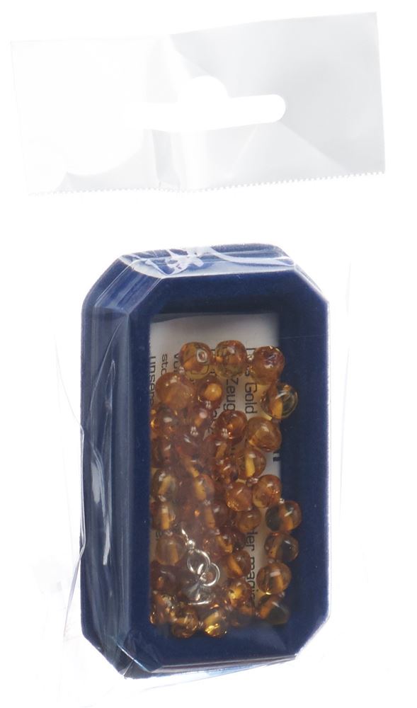 Amberstyle Bernsteinkette cognac hell 32cm mit Karabinerverschluss