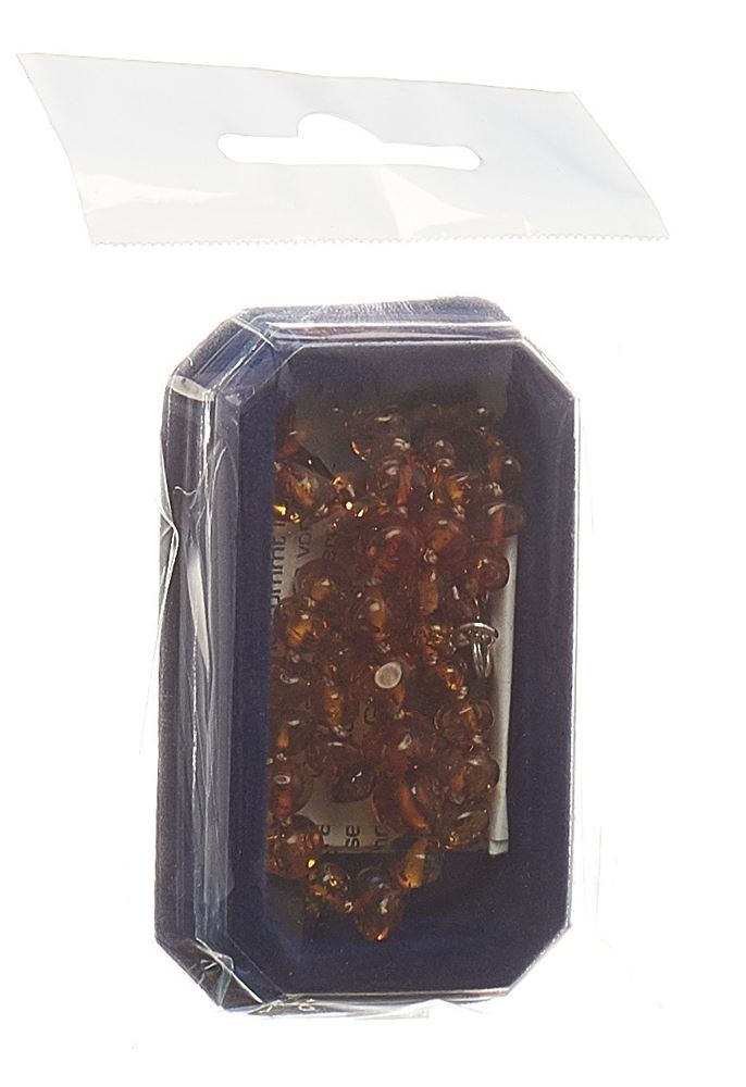 Amberstyle Bernsteinkette cognac hell 36cm mit Karabinerverschluss