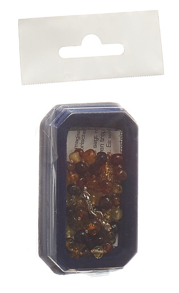 Amberstyle Bernsteinkette multicolor glanz 32cm mit Karabinerverschluss