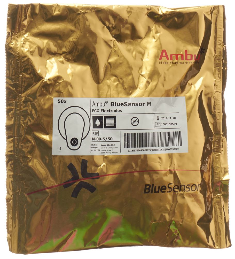 Ambu Blue Sensor EKG Elektroden M Druckknopf 50 Stk