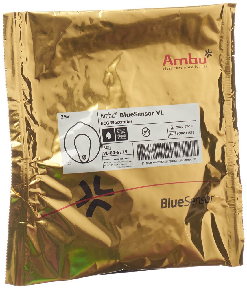 Ambu Blue Sensor EKG Elektroden VL Druckknopf 25 Stk