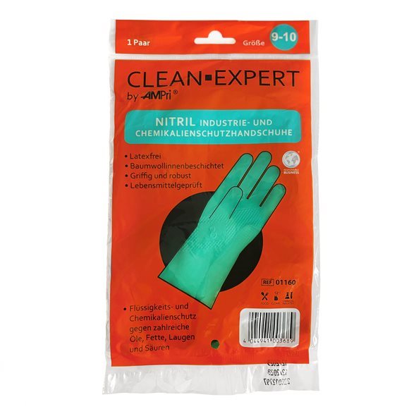 Ampri Nitril Mehrweg-Handschuhe Clean Expert S latexfrei Baumwollfutter Btl 1 Paar