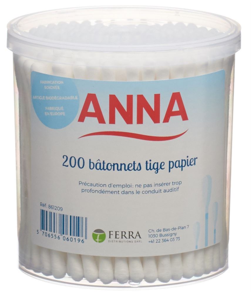 Anna Wattestäbchen Papier 200 Stk