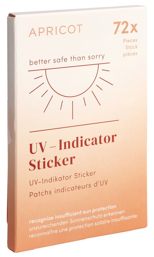 Apricot UV-Indikator Stickers Vorsicht ist besser als Nachsicht 72 Stk