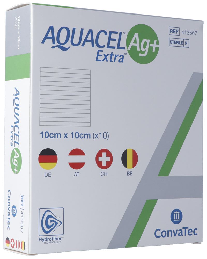 Aquacel Ag+ Extra Kompresse 10x10cm 10 Stk
