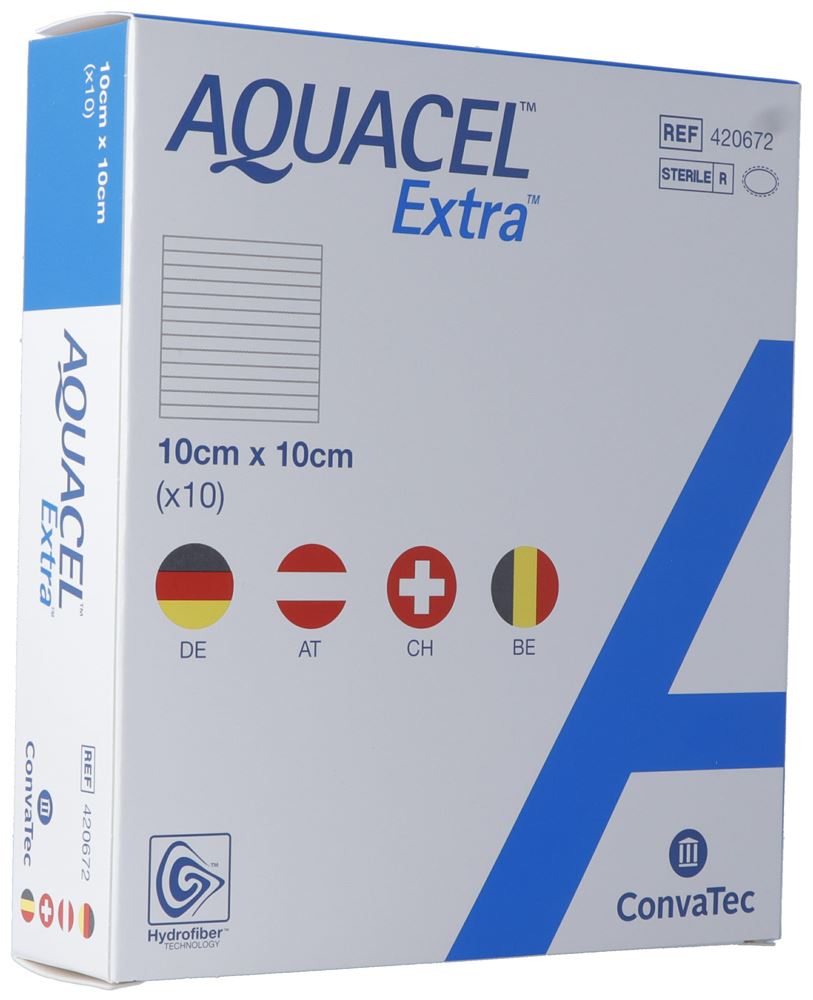 Aquacel Extra Hydrofiber Verband 10x10cm 10 Stk