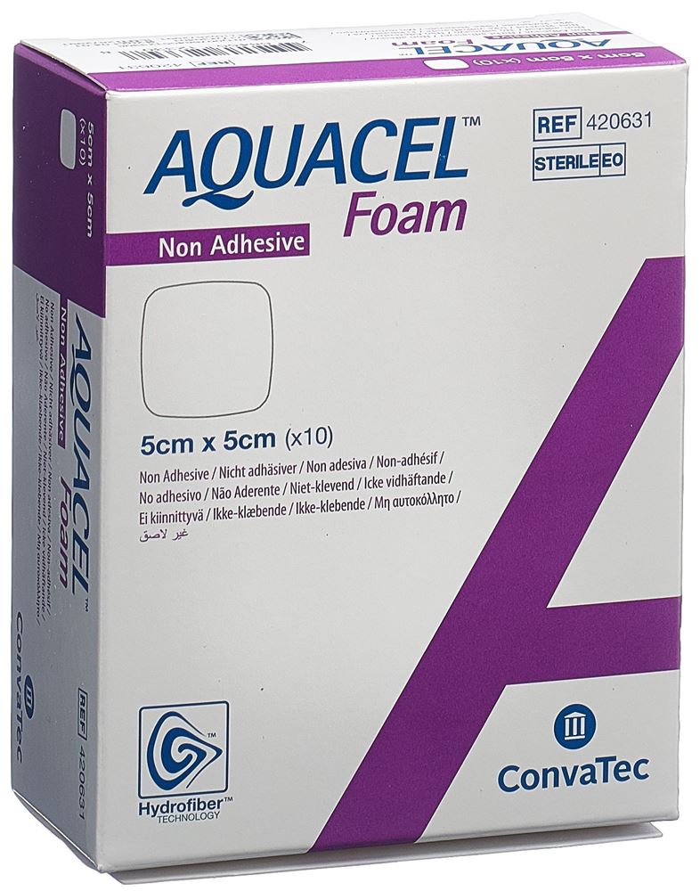 Aquacel Foam Schaumverband nicht-adhäsiv 5x5cm 10 Stk