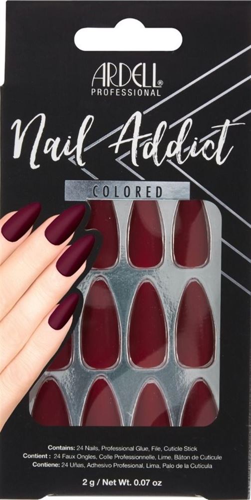 Ardell Nail Addict Colored Bordeaux 28 Stk