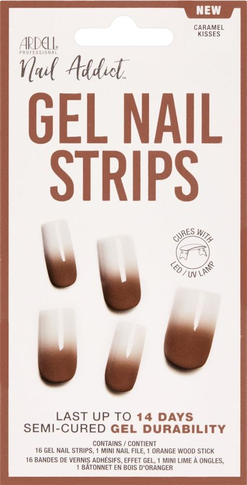 Ardell Nail Addict Gel Nail Strips Caramel Kisses 16 Stk