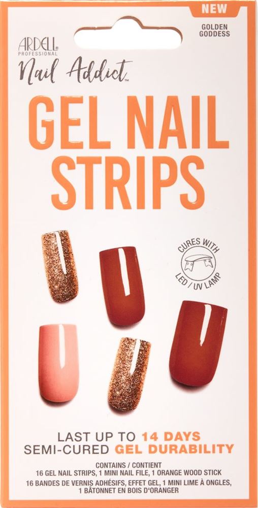 Ardell Nail Addict Gel Nail Strips Golden Goddess 16 Stk
