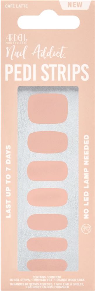 Ardell Nail Addict Nail Strips Pedicure Cafe Latte 16 Stk