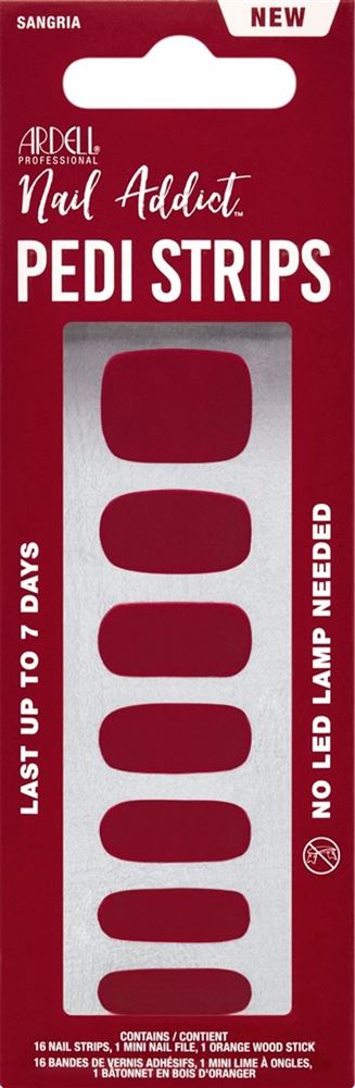 Ardell Nail Addict Nail Strips Pedicure Sangria 16 Stk