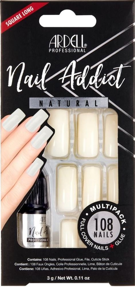 Ardell Nail Addict Natural Multipack Squared Long 108 Stk