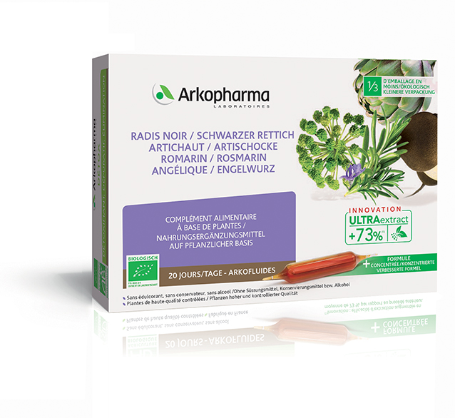Arkofluide Artischocke schwarzer Rettich Rosmarin Engelwurz Bio Trinkamp 20 Stk