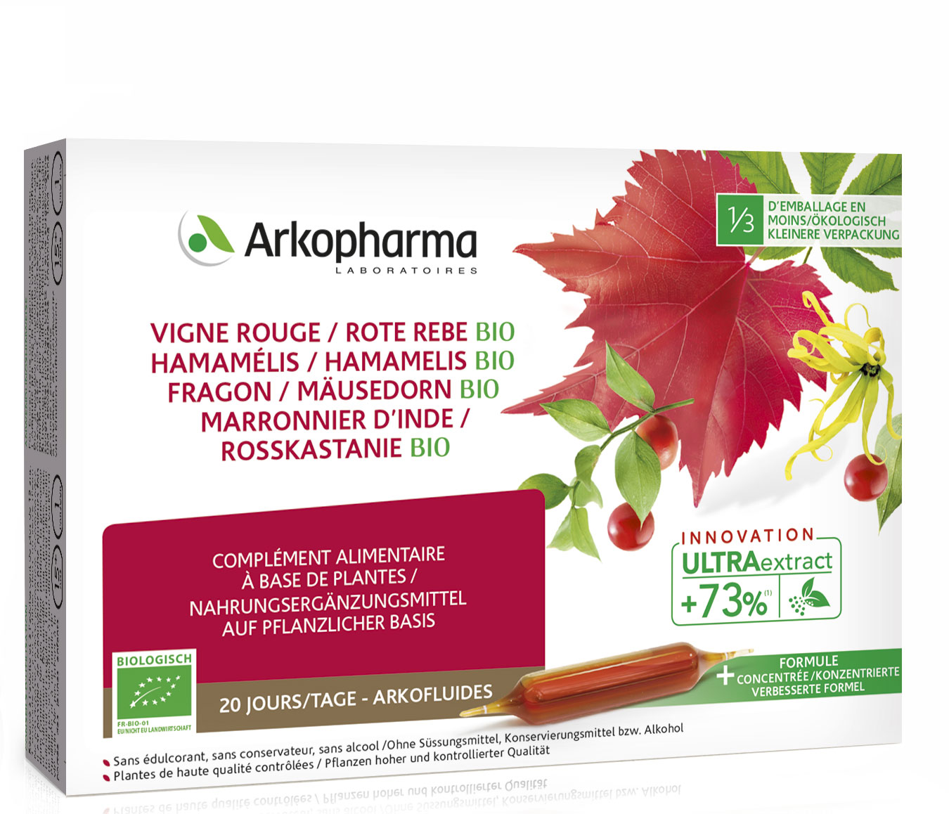 Arkofluide Rote Rebe Hamamelis Mäusedorn Rosskastanie Trinkamp Bio 20 Stk